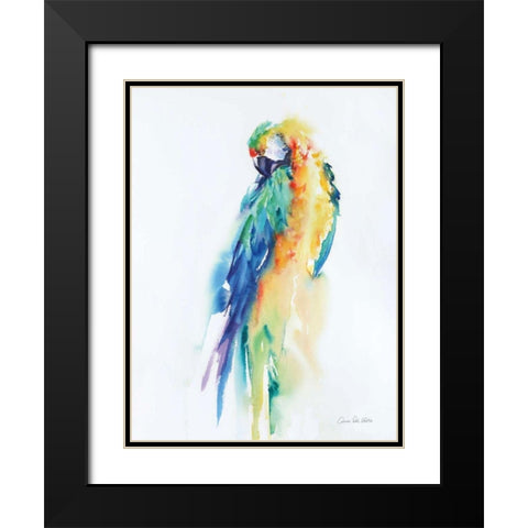 Colorful Parrots II Black Modern Wood Framed Art Print with Double Matting by Valle, Aimee Del