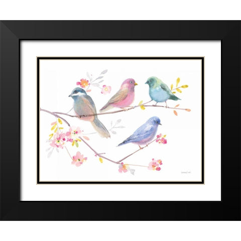 Flight Friends V Black Modern Wood Framed Art Print with Double Matting by Nai, Danhui