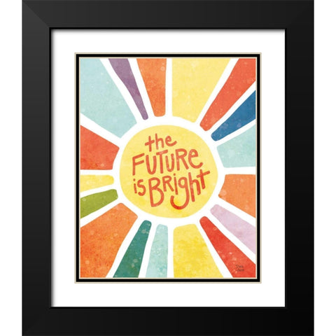 The Future Is Bright Black Modern Wood Framed Art Print with Double Matting by June, Dina