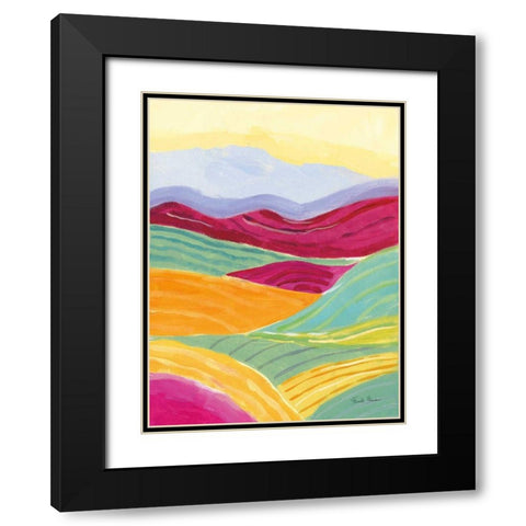 Sunny Landscape II Black Modern Wood Framed Art Print with Double Matting by Zaman, Farida