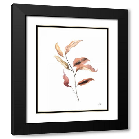 Pieces of Autumn II Black Modern Wood Framed Art Print with Double Matting by Panganiban, Karyn