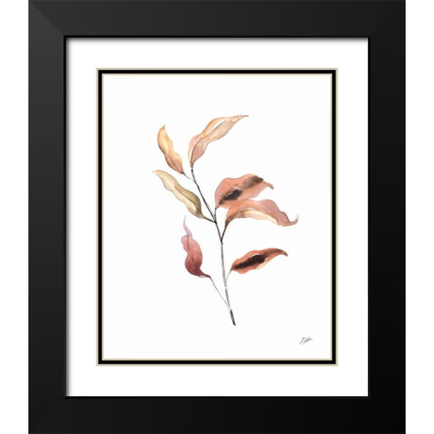 Pieces of Autumn II Black Modern Wood Framed Art Print with Double Matting by Panganiban, Karyn