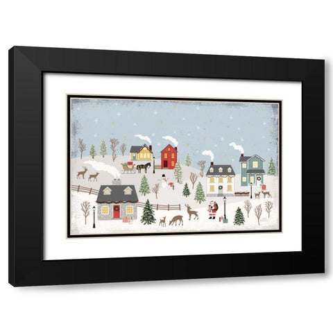 Christmas Village II Day Black Modern Wood Framed Art Print with Double Matting by Marshall, Laura