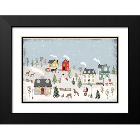 Christmas Village II Day Black Modern Wood Framed Art Print with Double Matting by Marshall, Laura