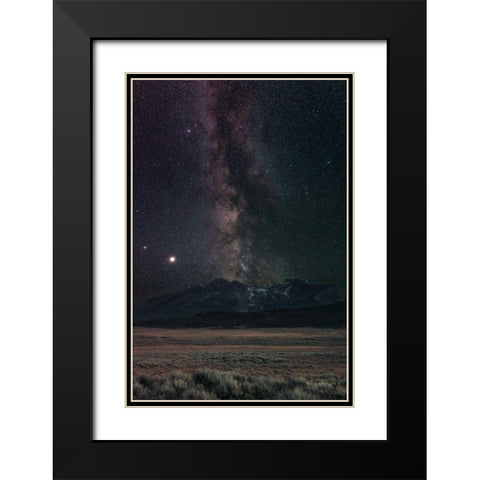 Milky Way in Sawtooth Mountains Black Modern Wood Framed Art Print with Double Matting by Majchrowicz, Alan