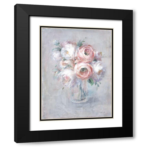 Light Summer Blooms I Black Modern Wood Framed Art Print with Double Matting by Nai, Danhui
