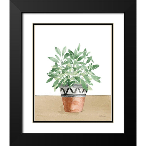 Herb Garden V White Black Modern Wood Framed Art Print with Double Matting by Grove, Beth