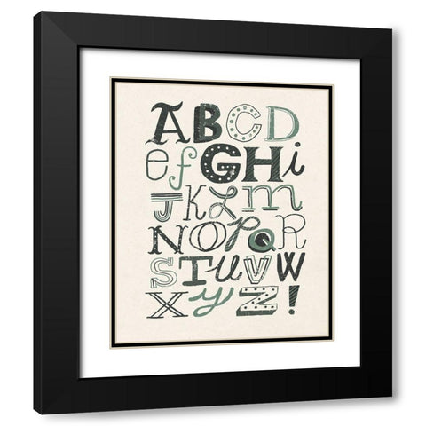 Funky Letters Dark Black Modern Wood Framed Art Print with Double Matting by Mullan, Michael