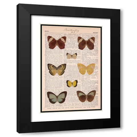 American Butterflies II Black Modern Wood Framed Art Print with Double Matting by Schlabach, Sue