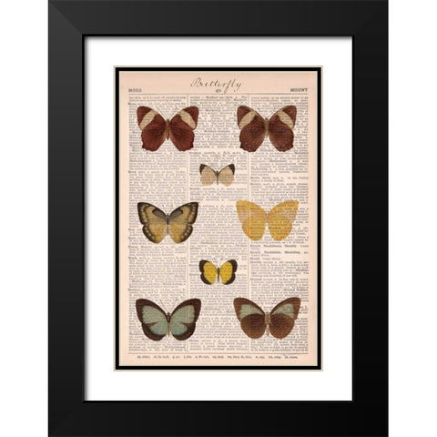 American Butterflies II Black Modern Wood Framed Art Print with Double Matting by Schlabach, Sue
