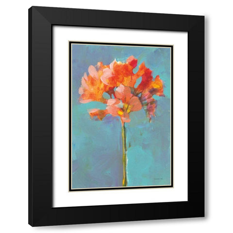 Modern Floral I Black Modern Wood Framed Art Print with Double Matting by Nai, Danhui
