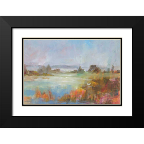The  Long View Black Modern Wood Framed Art Print with Double Matting by Nai, Danhui