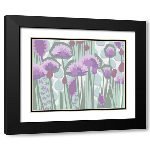 Chives I Pastel Black Modern Wood Framed Art Print with Double Matting by Gallagher, Megan