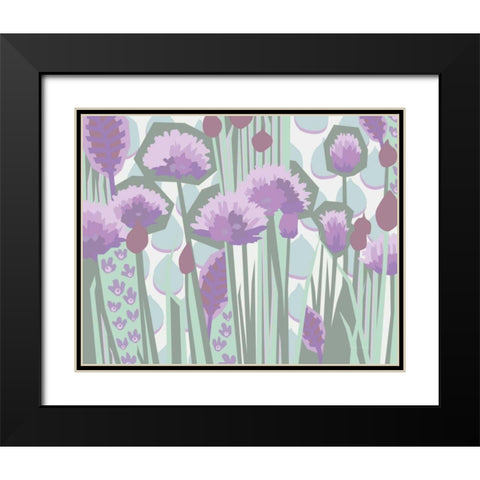 Chives I Pastel Black Modern Wood Framed Art Print with Double Matting by Gallagher, Megan