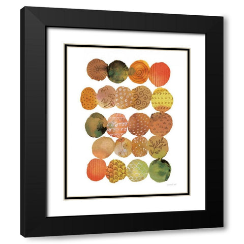 Fall Circle Stories II Black Modern Wood Framed Art Print with Double Matting by Nai, Danhui