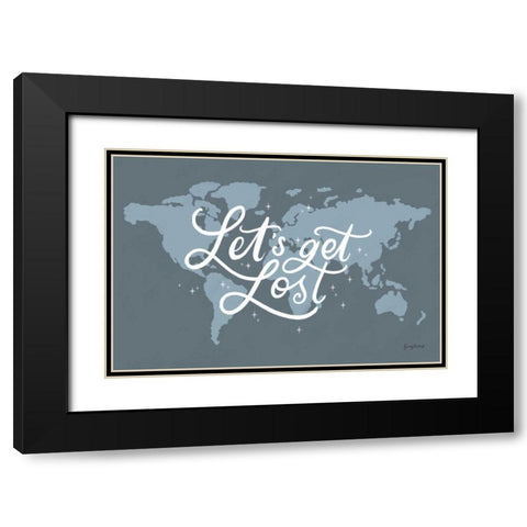 Mapped Out III Black Modern Wood Framed Art Print with Double Matting by Thorns, Becky