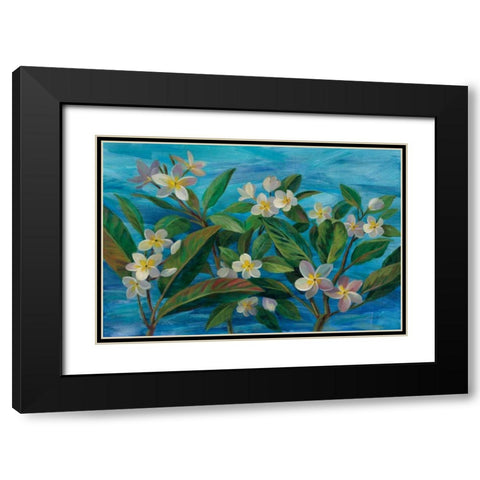 Oceanside Plumeria Black Modern Wood Framed Art Print with Double Matting by Vassileva, Silvia