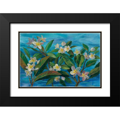 Oceanside Plumeria Black Modern Wood Framed Art Print with Double Matting by Vassileva, Silvia