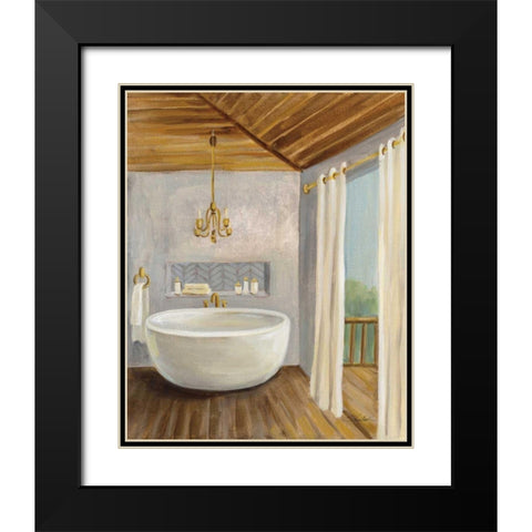 Attic Bathroom II Black Modern Wood Framed Art Print with Double Matting by Vassileva, Silvia