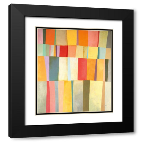 Sunshine Stripes I Black Modern Wood Framed Art Print with Double Matting by Davies, Jane
