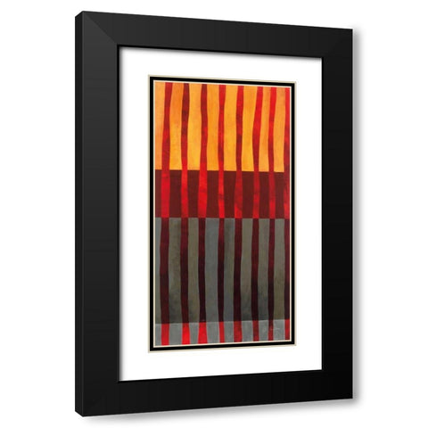 Textured Stripes I Black Modern Wood Framed Art Print with Double Matting by Davies, Jane