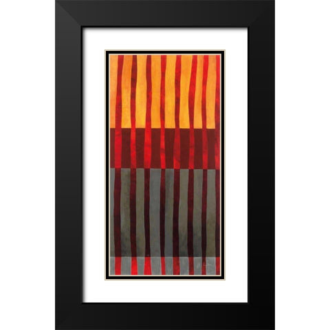 Textured Stripes I Black Modern Wood Framed Art Print with Double Matting by Davies, Jane