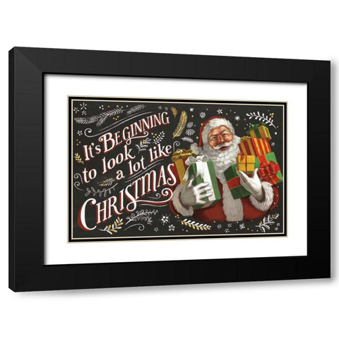 Santas List IV Black Black Modern Wood Framed Art Print with Double Matting by Penner, Janelle