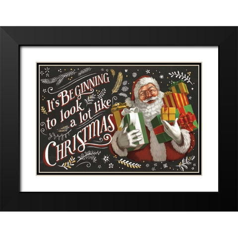 Santas List IV Black Black Modern Wood Framed Art Print with Double Matting by Penner, Janelle