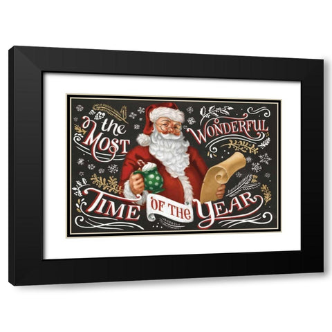 Santas List II Black Black Modern Wood Framed Art Print with Double Matting by Penner, Janelle