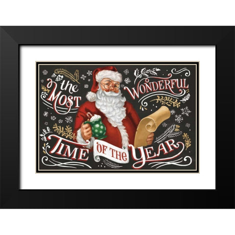 Santas List II Black Black Modern Wood Framed Art Print with Double Matting by Penner, Janelle