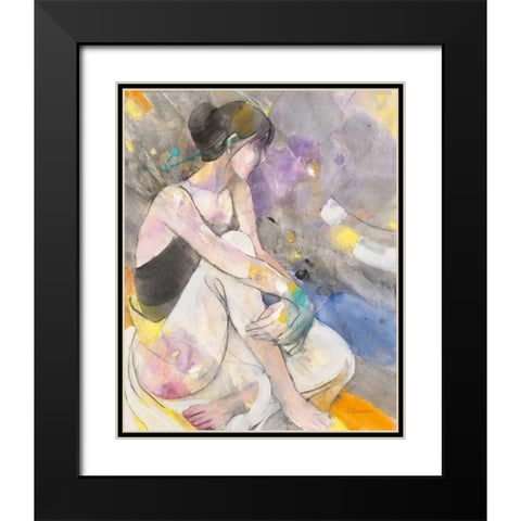 Ballerina I Black Modern Wood Framed Art Print with Double Matting by Hristova, Albena
