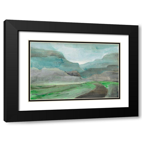 Misted Valley Black Modern Wood Framed Art Print with Double Matting by Hristova, Albena