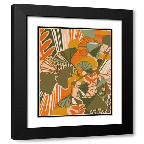 Ginkgo Black Modern Wood Framed Art Print with Double Matting by Gallagher, Megan
