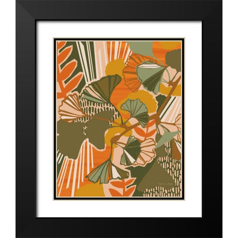 Ginkgo Black Modern Wood Framed Art Print with Double Matting by Gallagher, Megan