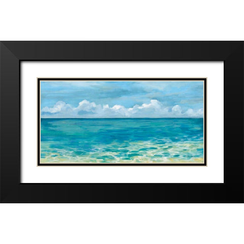 Caribbean Sea Reflections Black Modern Wood Framed Art Print with Double Matting by Vassileva, Silvia