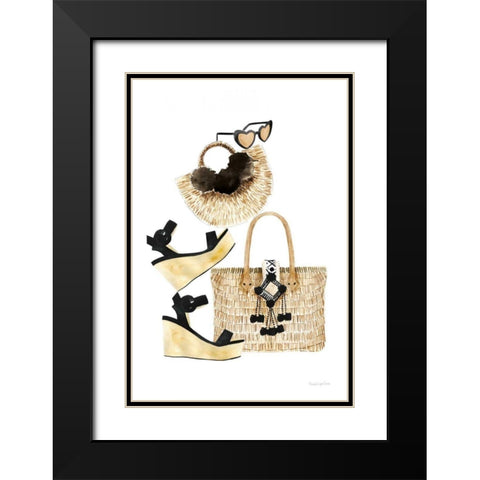 Beach Glam I Black Modern Wood Framed Art Print with Double Matting by Charro, Mercedes Lopez