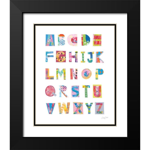 Alphabet Collage Black Modern Wood Framed Art Print with Double Matting by Prahl, Courtney