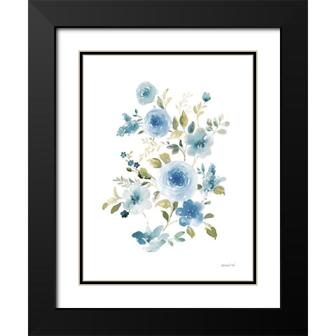 Floral Serenade II Black Modern Wood Framed Art Print with Double Matting by Nai, Danhui