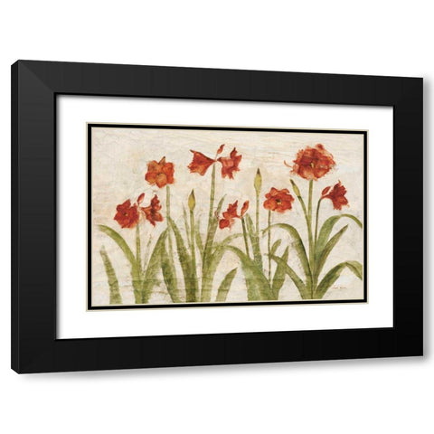 Row of Red Amaryllis Light Black Modern Wood Framed Art Print with Double Matting by Blum, Cheri