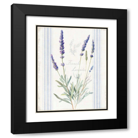 Floursack Lavender I Black Modern Wood Framed Art Print with Double Matting by Nai, Danhui