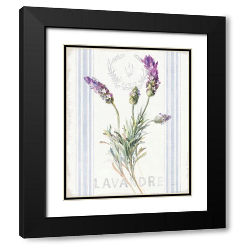 Floursack Lavender II Black Modern Wood Framed Art Print with Double Matting by Nai, Danhui
