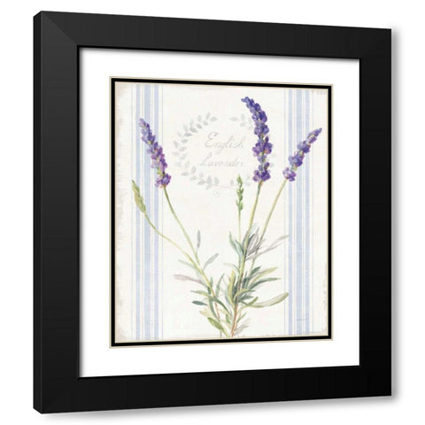 Floursack Lavender IV Black Modern Wood Framed Art Print with Double Matting by Nai, Danhui