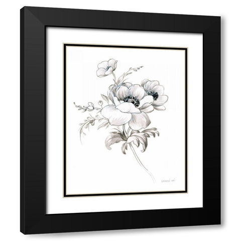 Sketchbook Garden X BW Black Modern Wood Framed Art Print with Double Matting by Nai, Danhui