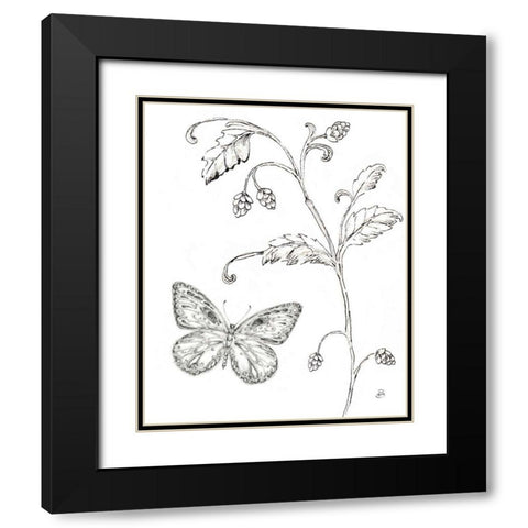 Outdoor Beauties Butterfly II Black Modern Wood Framed Art Print with Double Matting by Brissonnet, Daphne