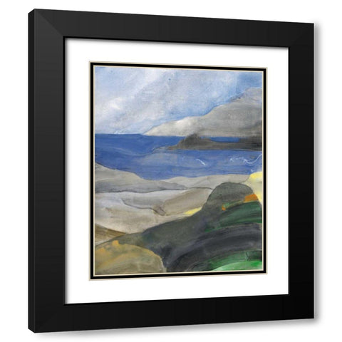 Above the Bay II Black Modern Wood Framed Art Print with Double Matting by Hristova, Albena