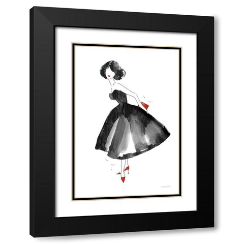 Fashion Debutante with Red Black Modern Wood Framed Art Print with Double Matting by Charro, Mercedes Lopez