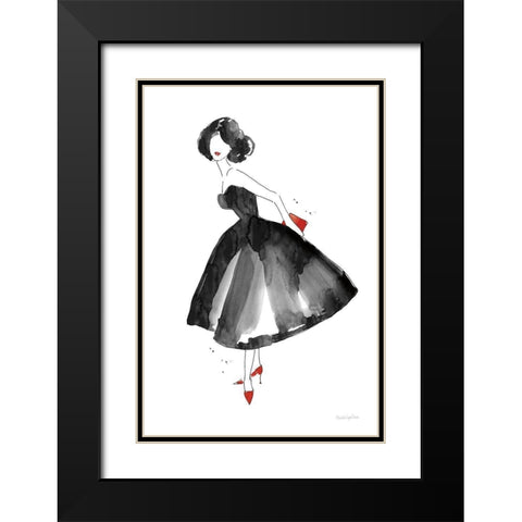 Fashion Debutante with Red Black Modern Wood Framed Art Print with Double Matting by Charro, Mercedes Lopez