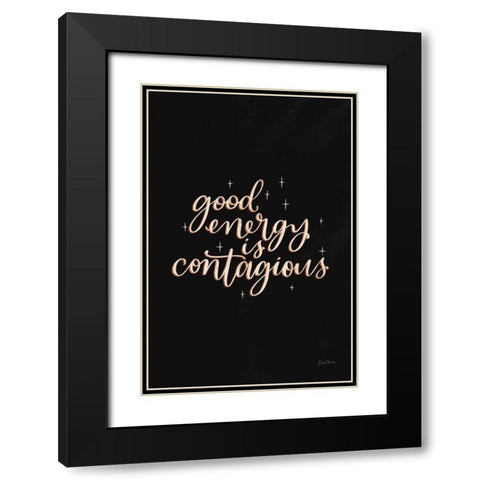Mod Glam Good Energy II Black Black Modern Wood Framed Art Print with Double Matting by Thorns, Becky