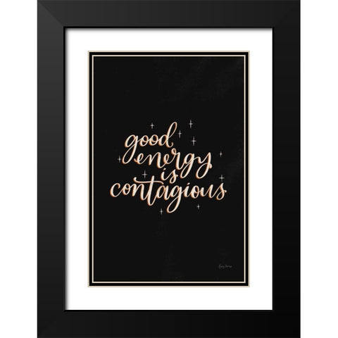 Mod Glam Good Energy II Black Black Modern Wood Framed Art Print with Double Matting by Thorns, Becky