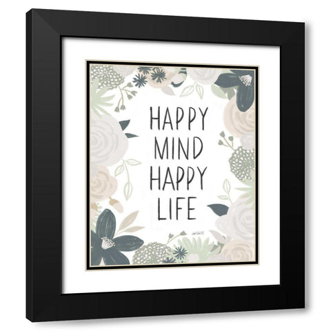 Happy Thoughts I Black Modern Wood Framed Art Print with Double Matting by Tavoletti, Anne